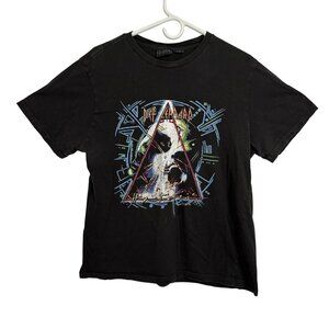Def Leppard 2021 Licensed Black Cotton Unisex T-Shirt Size L Grunge Streetwear